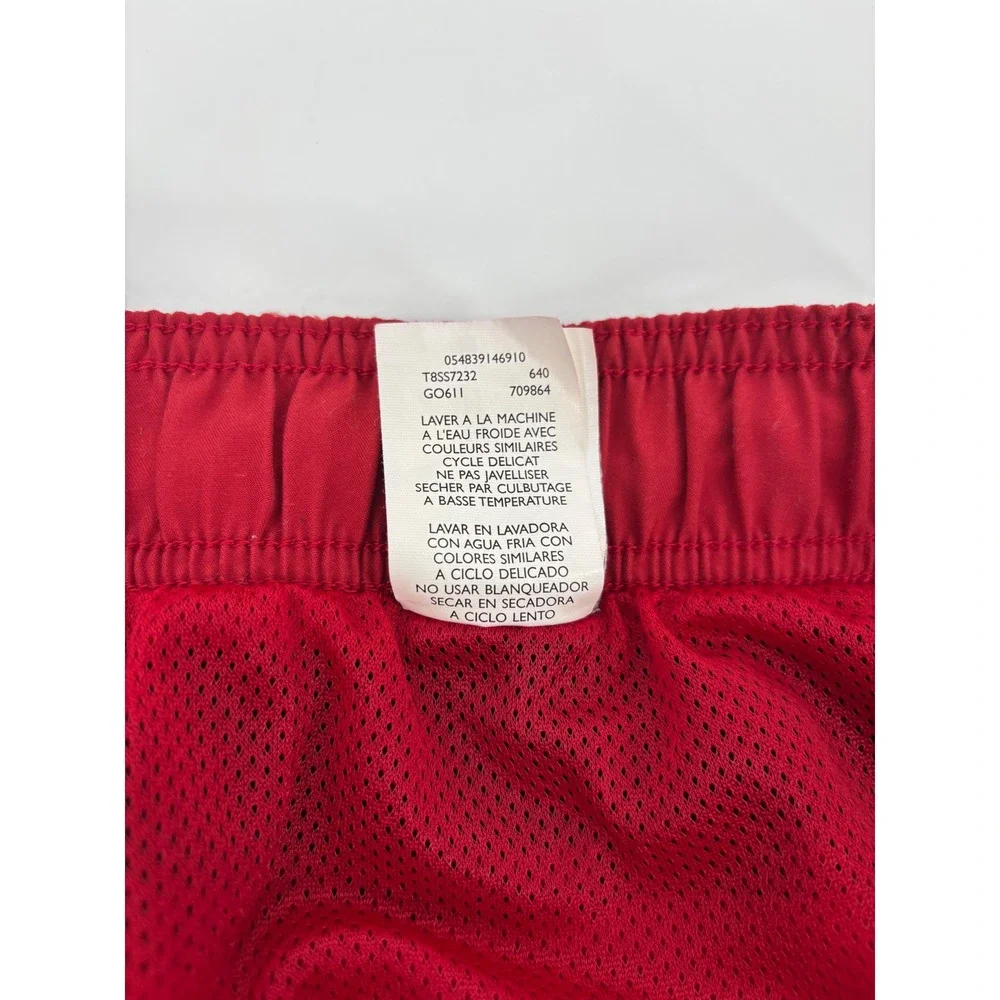 Nike Swim Trunks Mens Medium Red White Black Colorblock Mesh Lined Board Shorts